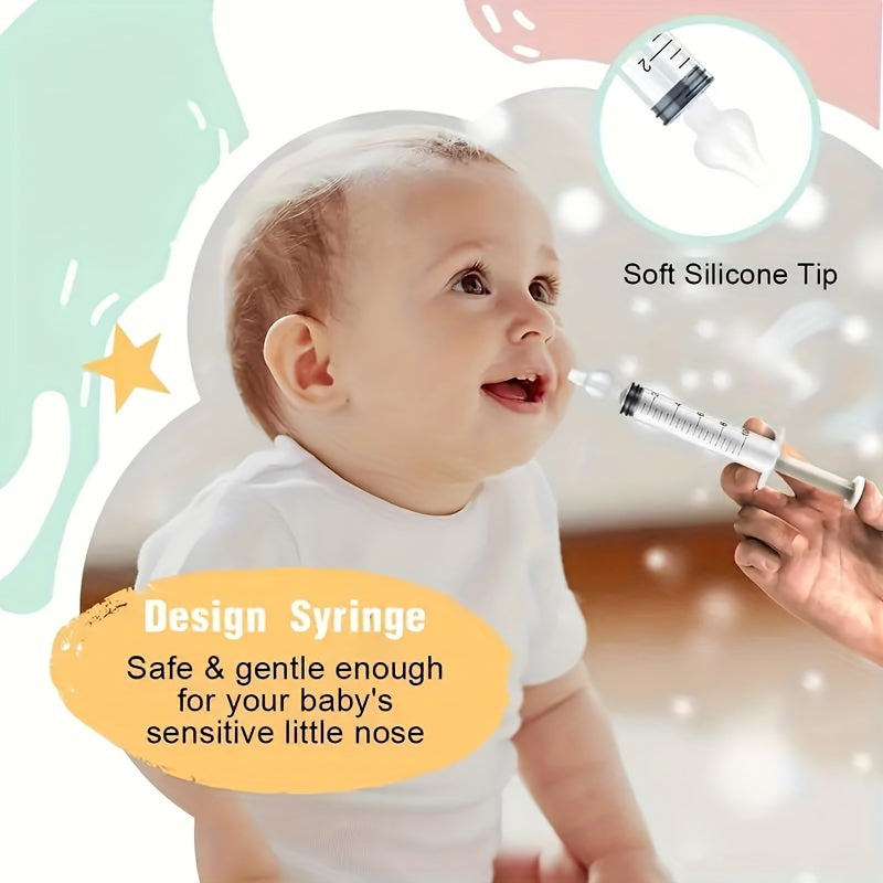 Set of 4 Baby Nasal Aspirators - Includes 10ml Silicone Irrigator Syringes for Infants aged 0-3 Years - Gentle Nose Cleaning and Rhinitis Flushing Devices