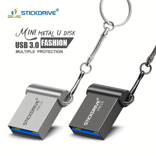 STICKDRIVE MINI USB 3.0 Flesh xotira qurilmasi kalit halqasi uchun turli o'lchamlarda.