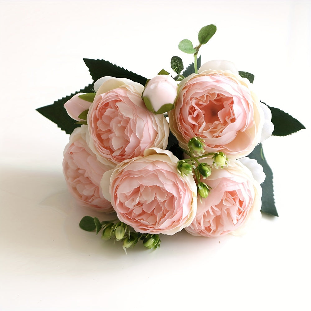 Vintage Artificial Peony Flower set of 3, ideal for family weddings and parties with premium oxidation resistance.