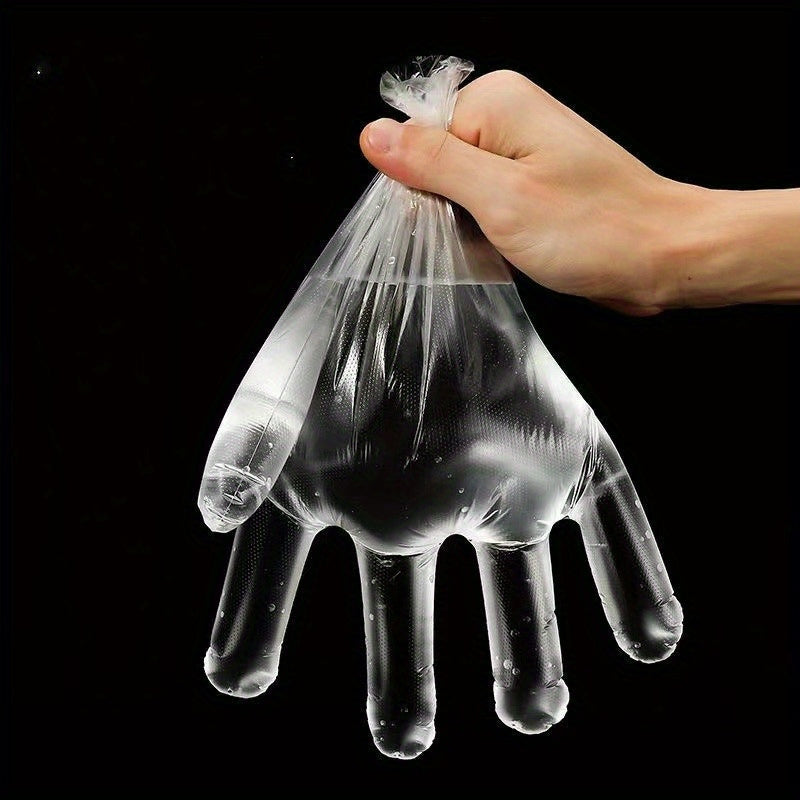 Get 100 pieces of transparent disposable PE gloves, thin film gloves, and sanitary gloves for versatile kitchen supplies. Plus, receive a multifunctional non-slip baking mat with measurement lines, perfect for rolling dough, pastries, and pie making.