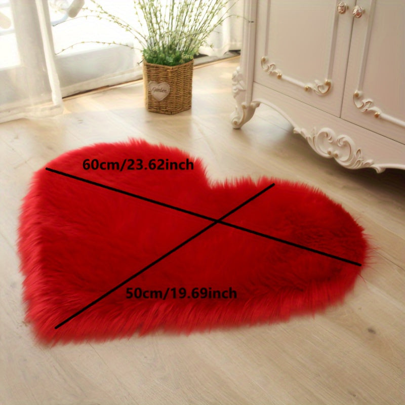 One piece of thickened heart-shaped love carpet, popular in Europe and America, perfect for a cute girl's bedroom, living room or bedside in your home.