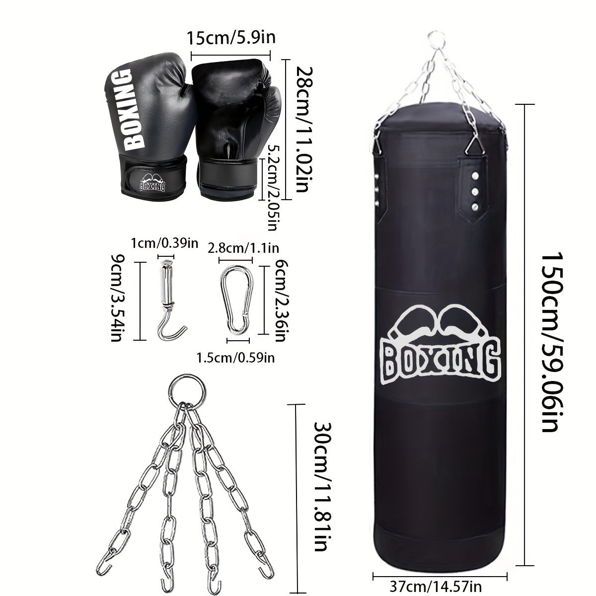 Adult unisex Sanda martial arts boxing bag for MMA training, hanging punching bag