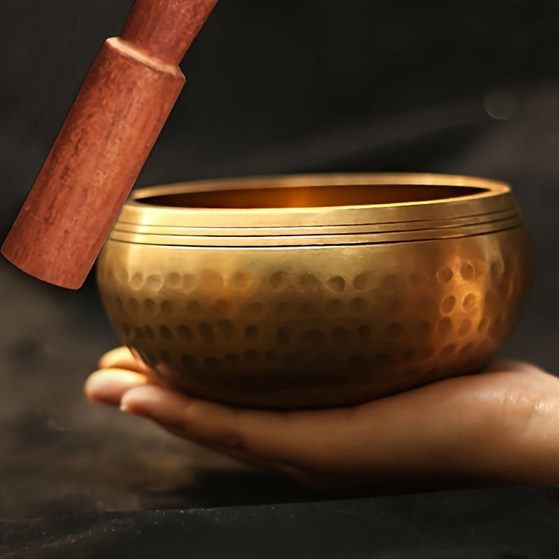 8.0 cm Handcrafted Tibetan Singing Bowl Set for Yoga, Sound Healing, Chakra Balancing, and Mindfulness Practice - Includes Mallet for Easy Playing