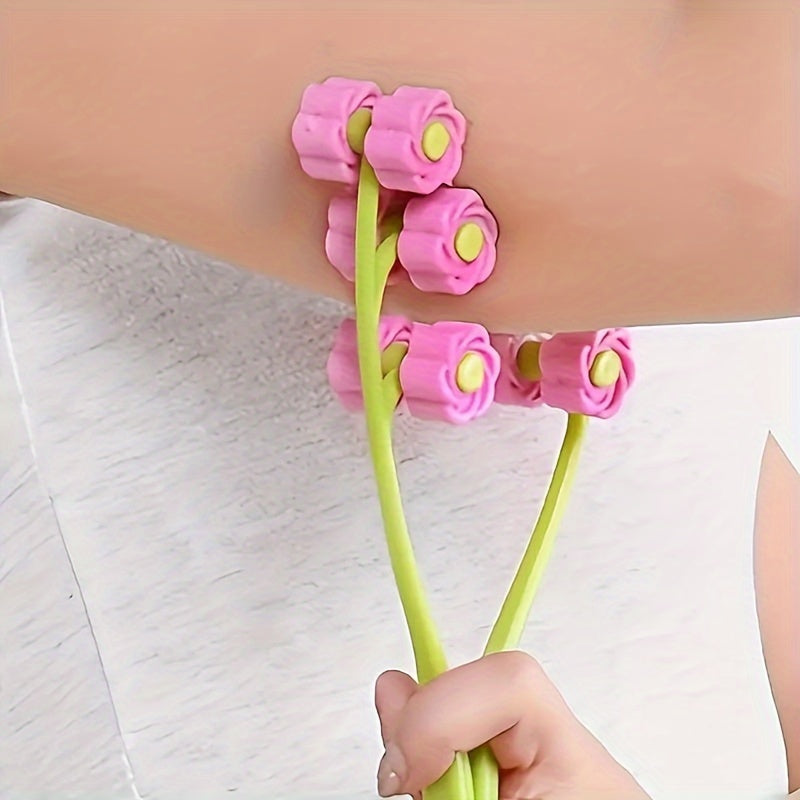 Floral Facial Massager Roller for Firming V-Face, Alcohol-Free and Battery-Free