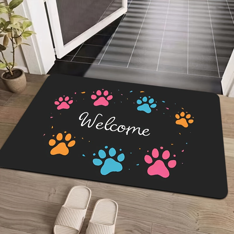 Introducing the Paw Print Gaming Room Rug - 8mm Thick, Easy to Clean, Great for Any Room in the House!