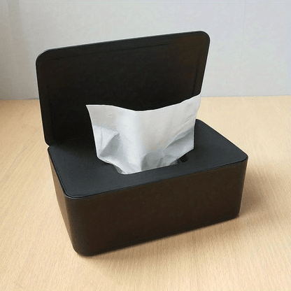 1pc Wet Wipes Dispenser with sealed case to keep wet tissue fresh and dustproof. Suitable for desk, office, dorm, kitchen, washroom, and vanity.