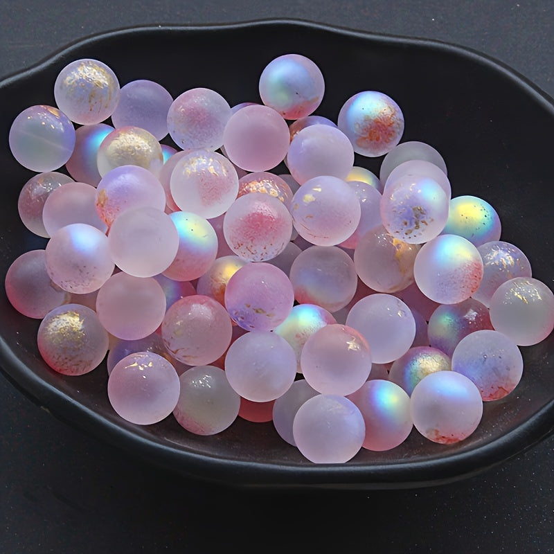 10 glow-in-the-dark glass beads, 12mm, for DIY crafts, jewelry making, and aquarium decor.