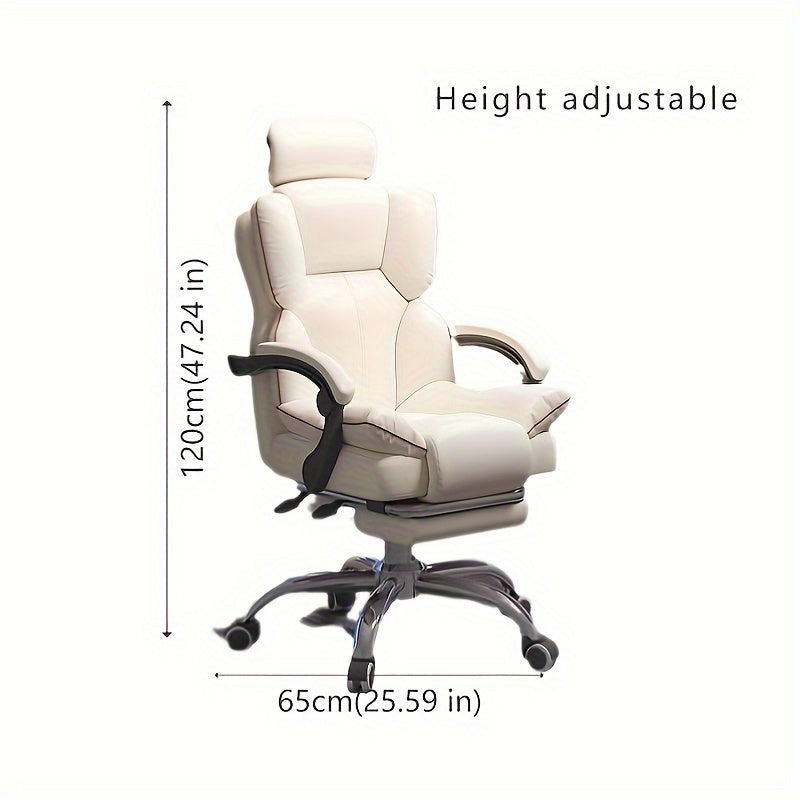 Ergonomic office chair with adjustable height, metal frame, upholstered seat, automatic lumbar support, and wheels for home and gaming.