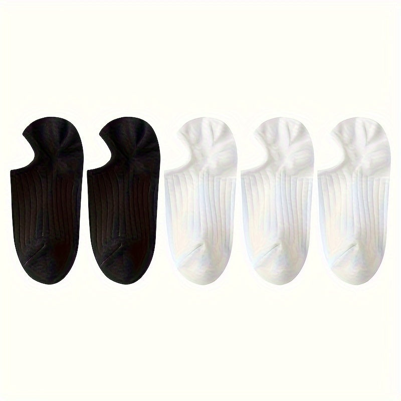 5 pairs of men's invisible socks that are comfortable, breathable, sweat-resistant, and anti-odor.