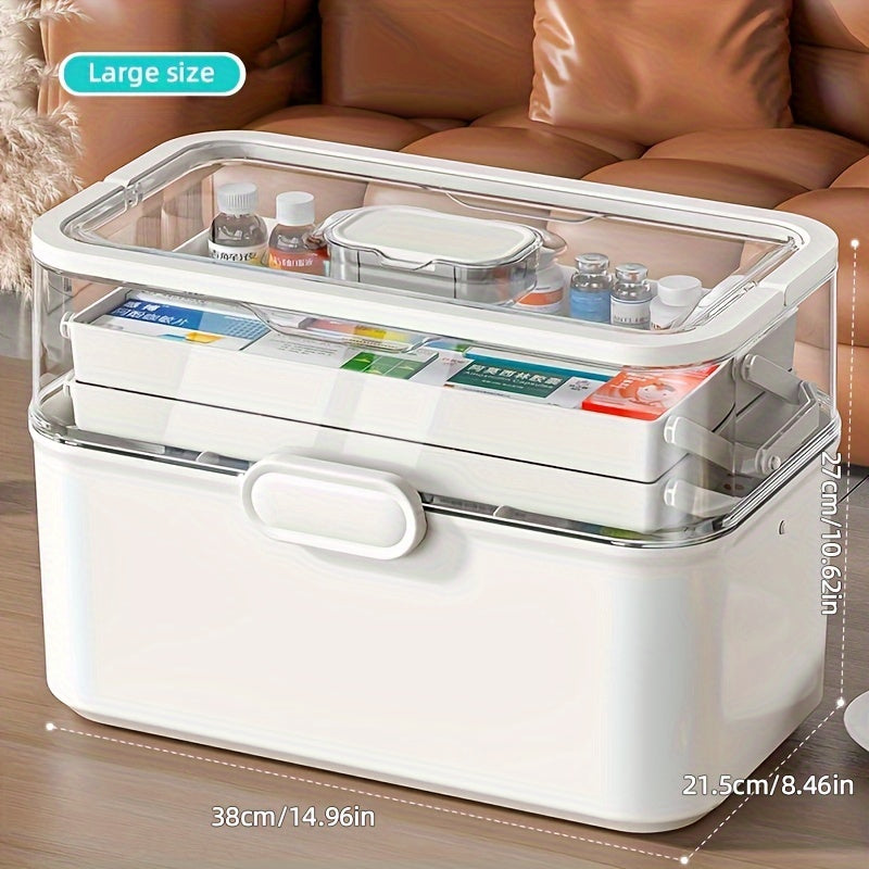 Small/Medium/Large Foldable Plastic Storage Box for medications, home and travel storage. Lightweight, easy-to-clean design with multiple layers. Ideal for storing medicine, office