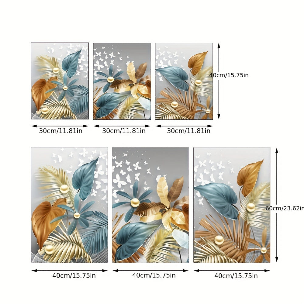 Luxury canvas print posters set of 3 featuring flower and leaf artwork for various rooms, no frames included.