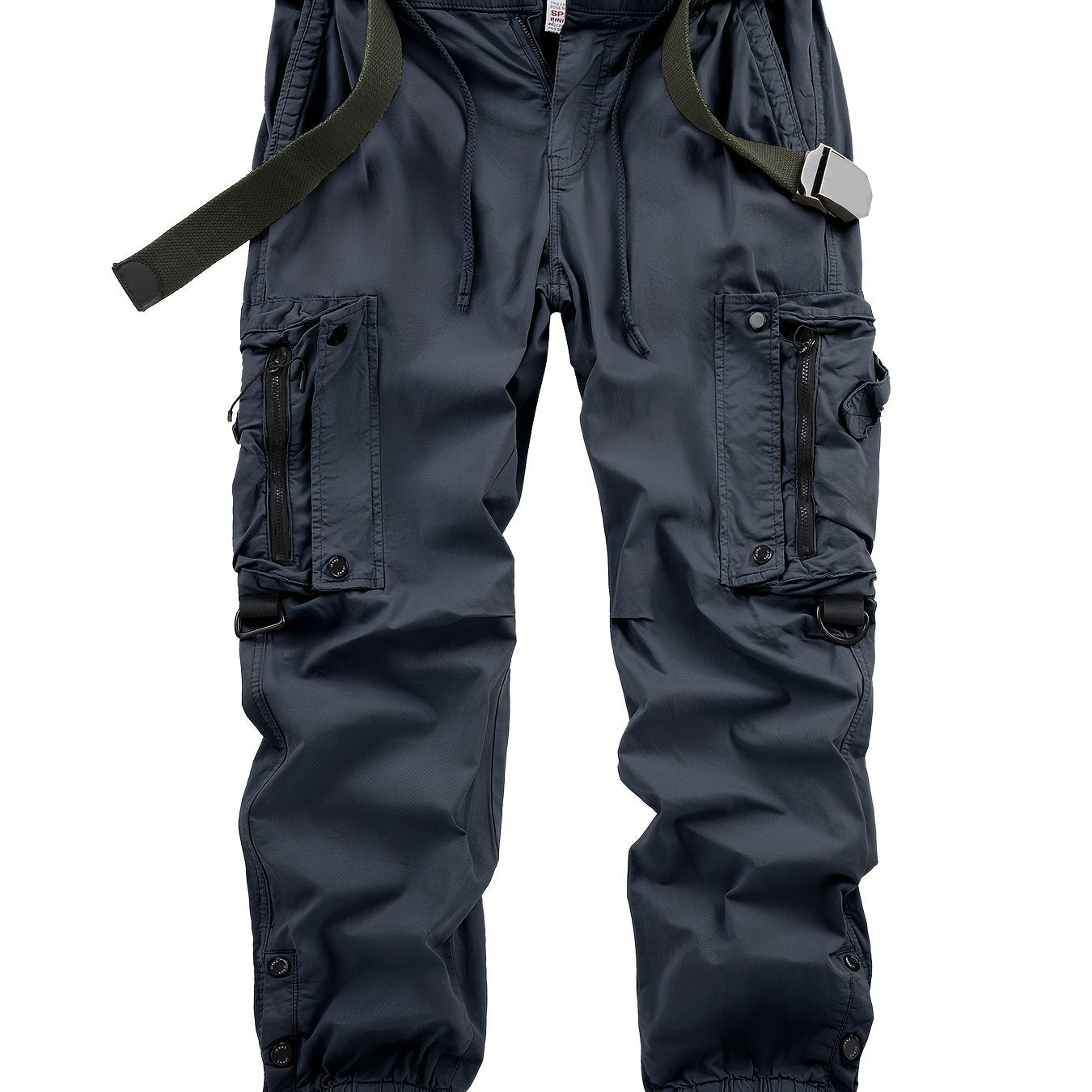 Men's spring and autumn American-style work pants with zipper, multi-pocket design, thin, comfortable, and breathable.