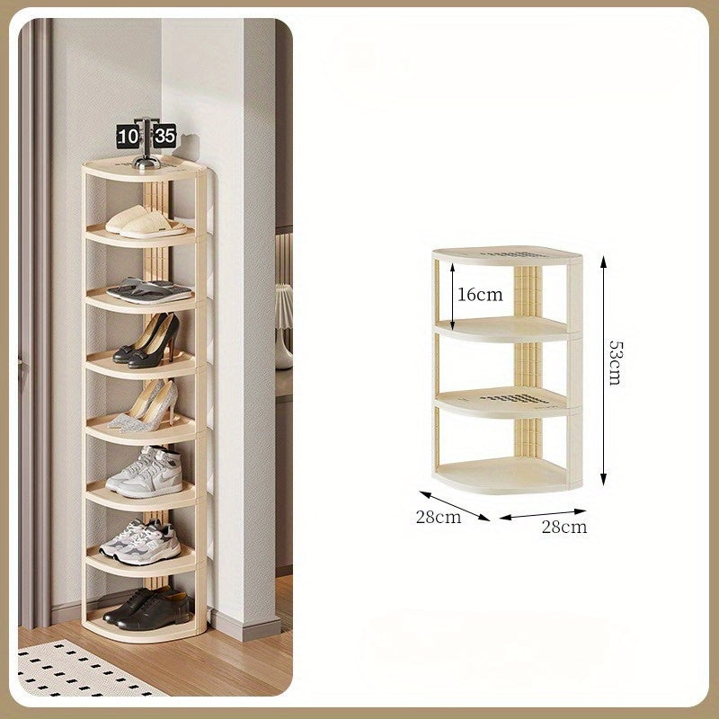 Get organized with our 1pc Multitier Shoe Rack Organizer! This freestanding plastic shoe rack requires no assembly and offers versatile storage for your entryway, bedroom, dorm, or home. With a large capacity, this shoe cabinet will help you keep your