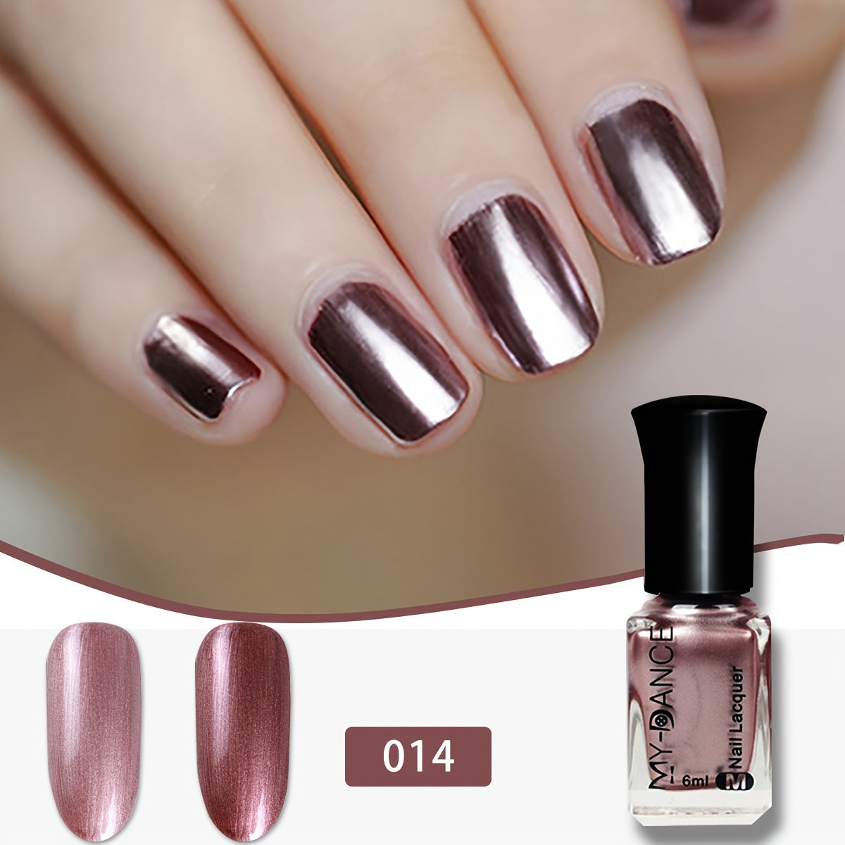 Fast-drying, metallic shine mirror nail polish for women- Long-lasting, hypoallergenic formula.