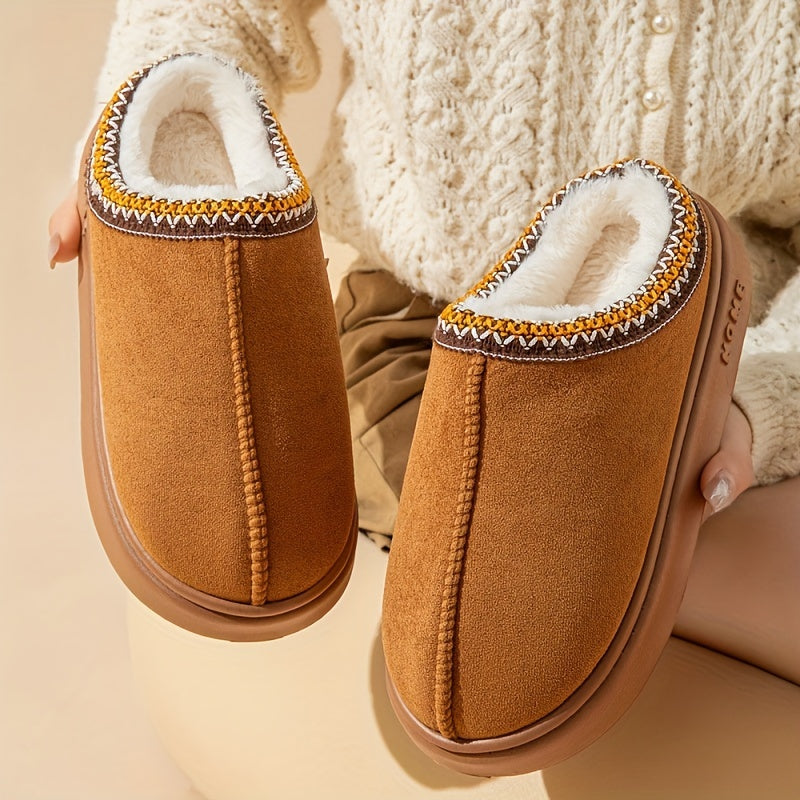 Stylish Winter Slippers for Men and Women - Cozy, Warm Indoor/Outdoor Slip-Ons with Plush Lining and Anti-Slip Sole