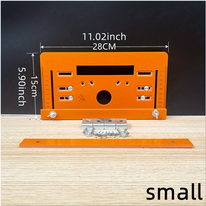 Woodworking laser marking tool with inverted positioning base.