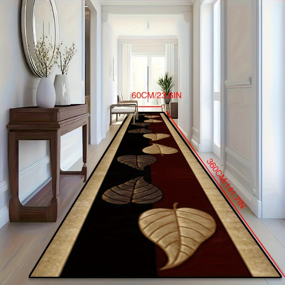 Introducing our Crystal Velvet Leaf Pattern Long Runner Rug, a stylish and practical addition to your hallway, office, or home decor. This stain-resistant, non-slip, and washable carpet is perfect for high-traffic areas. Machine-made from polyester with