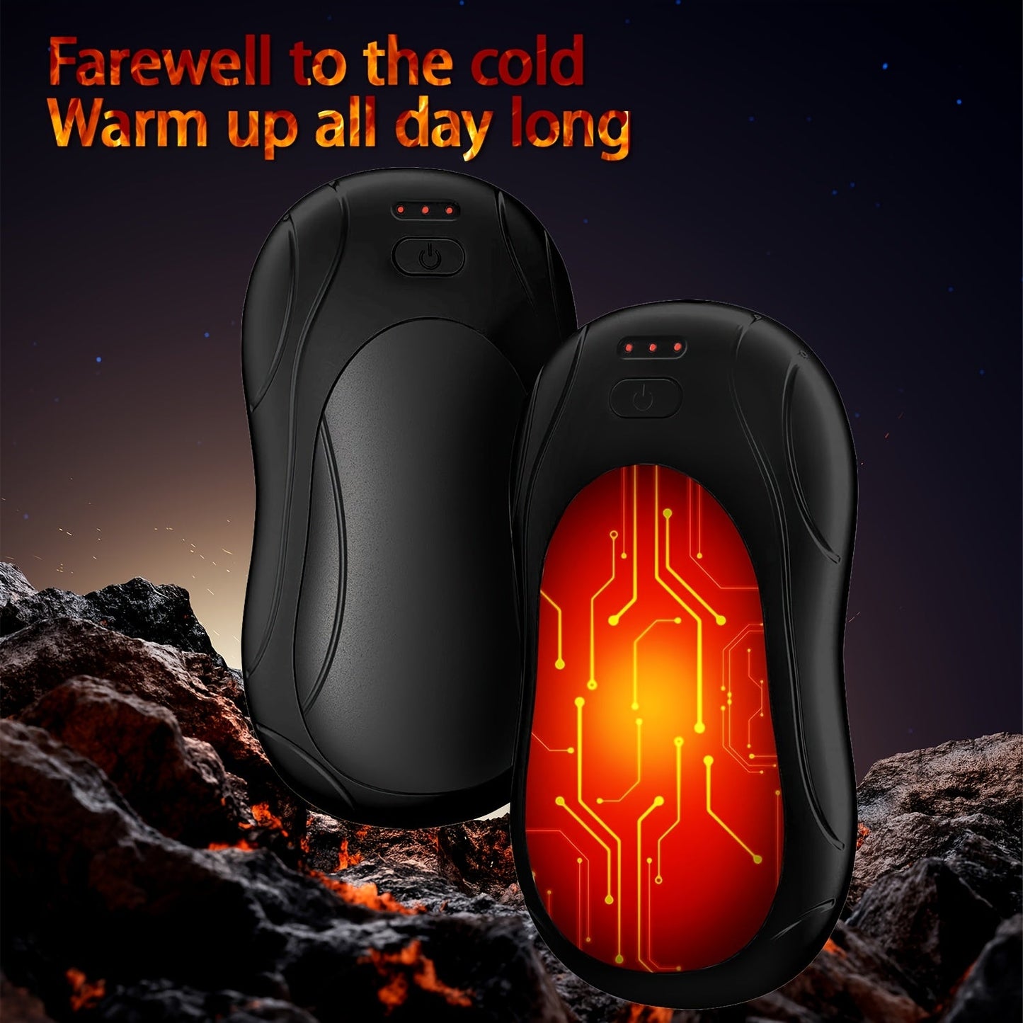 Stay warm with our Rechargeable USB Hand Warmer! This portable electric pocket hand warmer features a 5W power output and a 6000mAh lithium battery housed in a durable ABS and metal casing. With a built-in battery, this hand warmer is perfect for outdoor