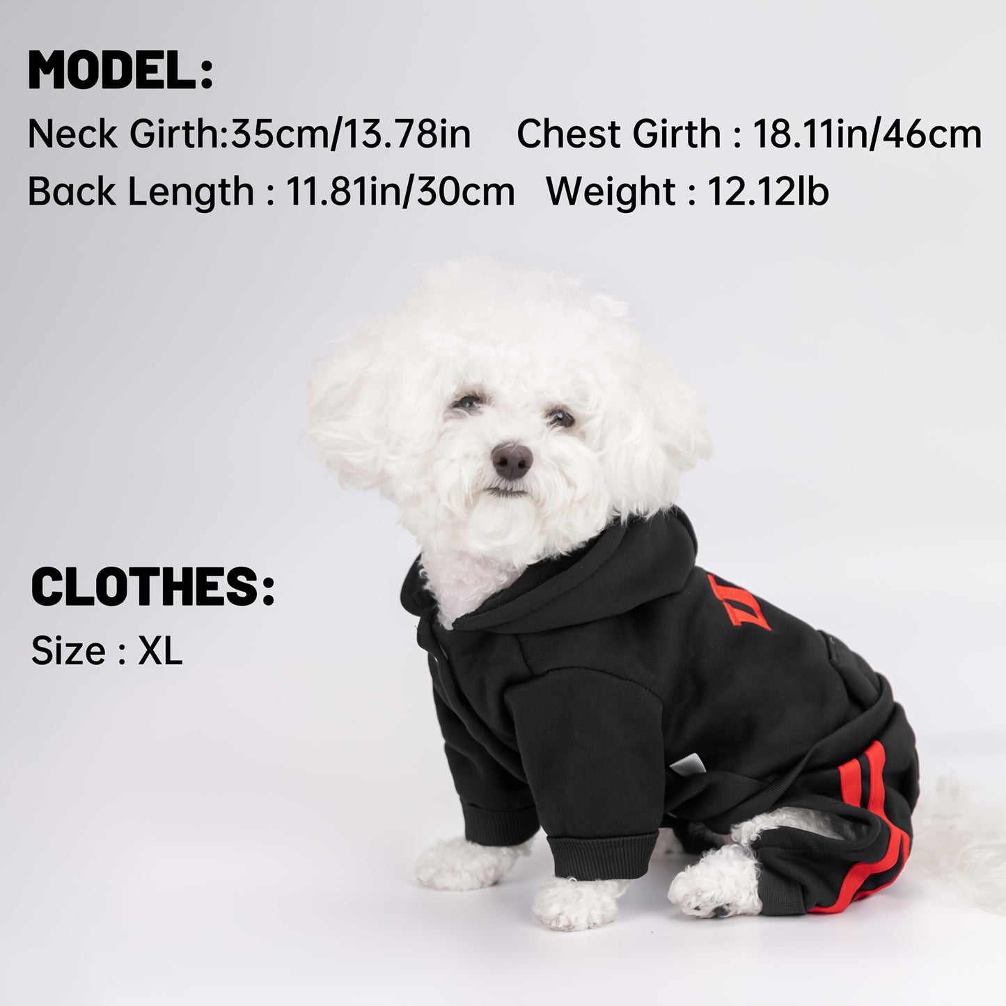 Winter dog hoodies with pockets and embroidery, perfect for small to medium dogs. Size up advised.