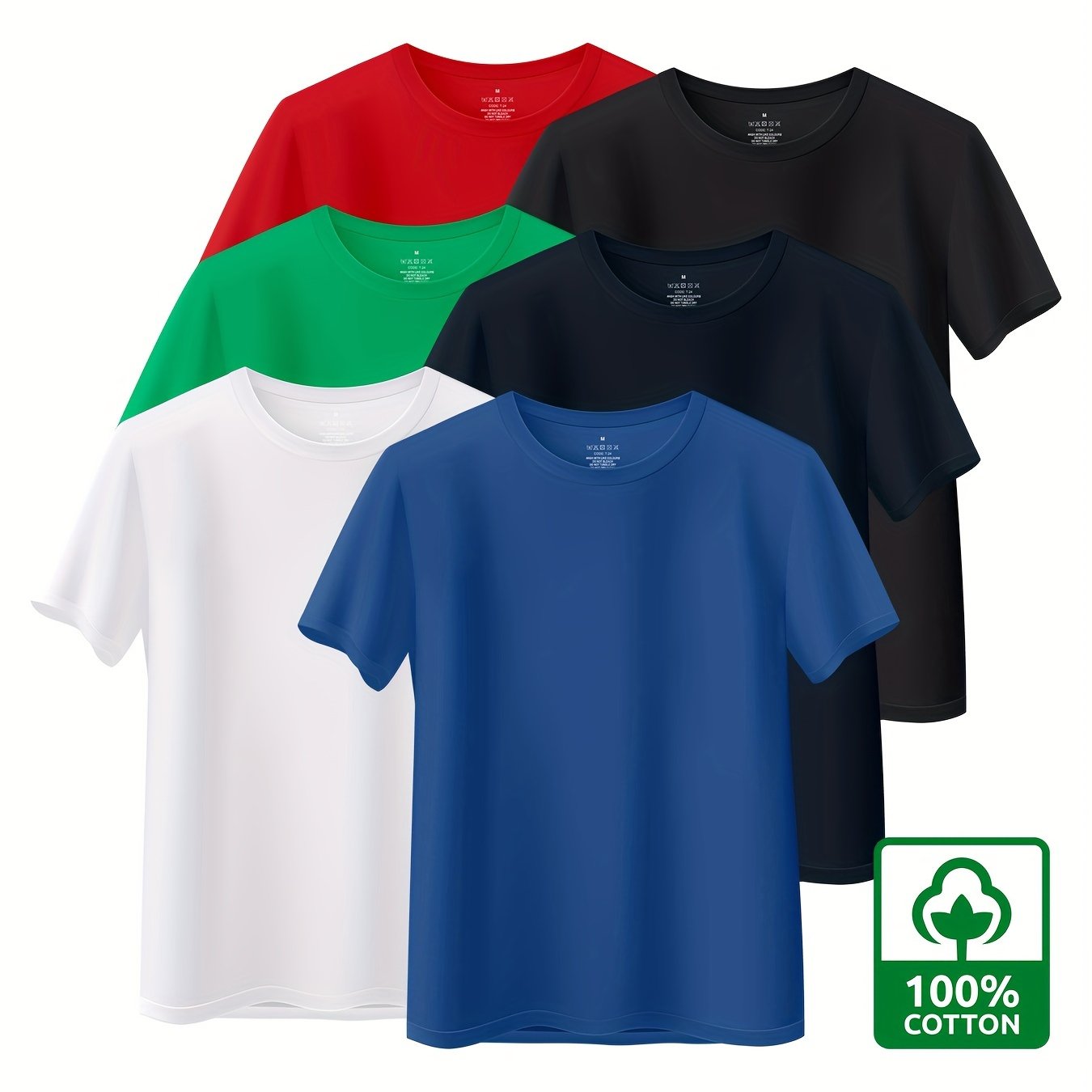 6 cotton men's short-sleeve t-shirts, 180g, Middle East