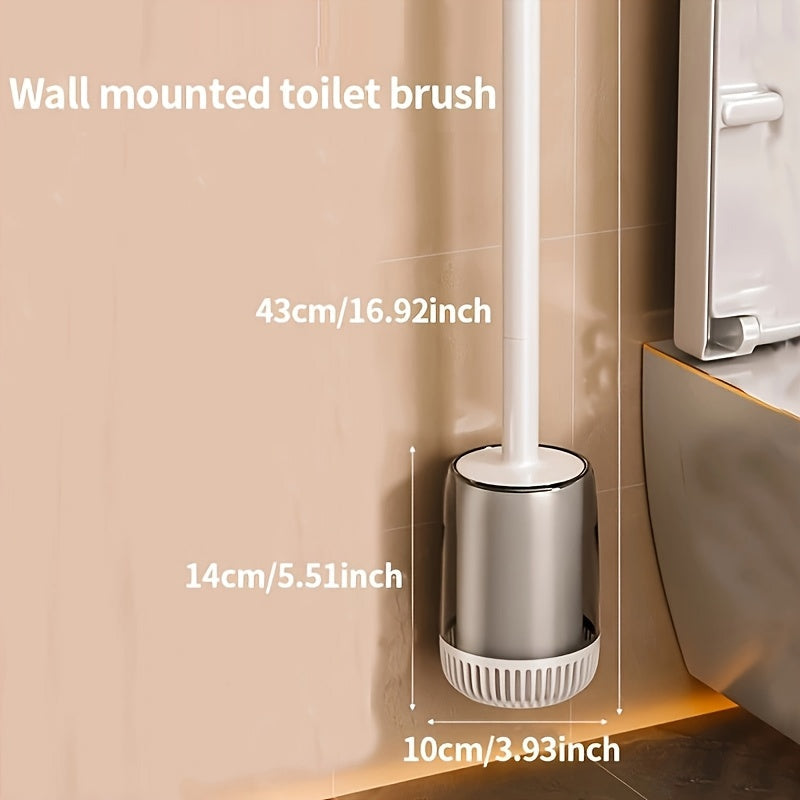 Soft Plastic Toilet Brush from Joyoas with Multiple Components - Reusable, Wall-Mounted, Perfect for Cleaning Toilets