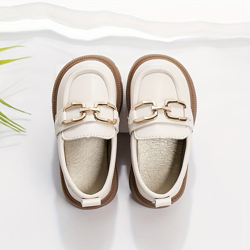 Non-slip horsebit loafers for girls, perfect for spring and summer.