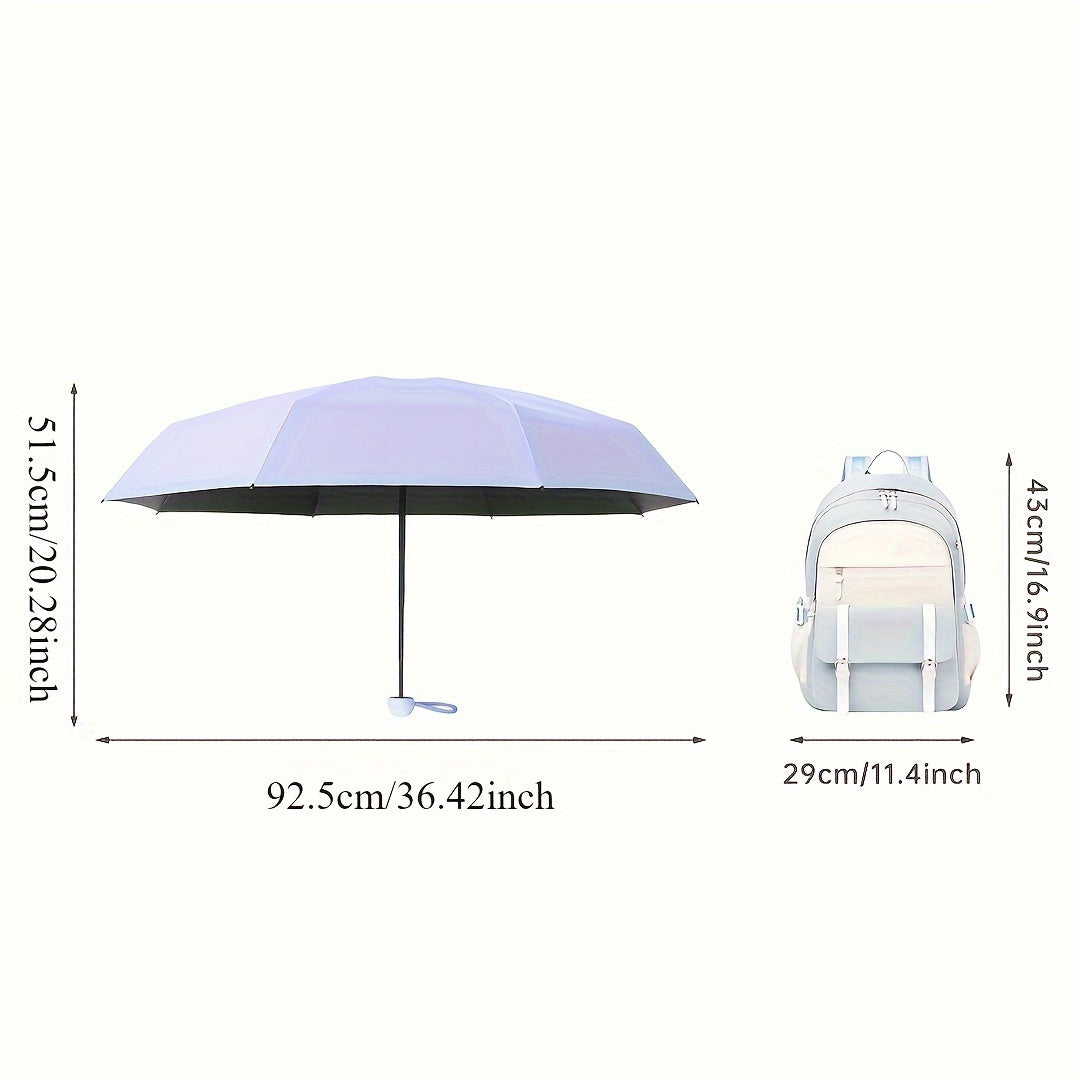 Mini capsule umbrella with UV protection coating for all weather conditions.