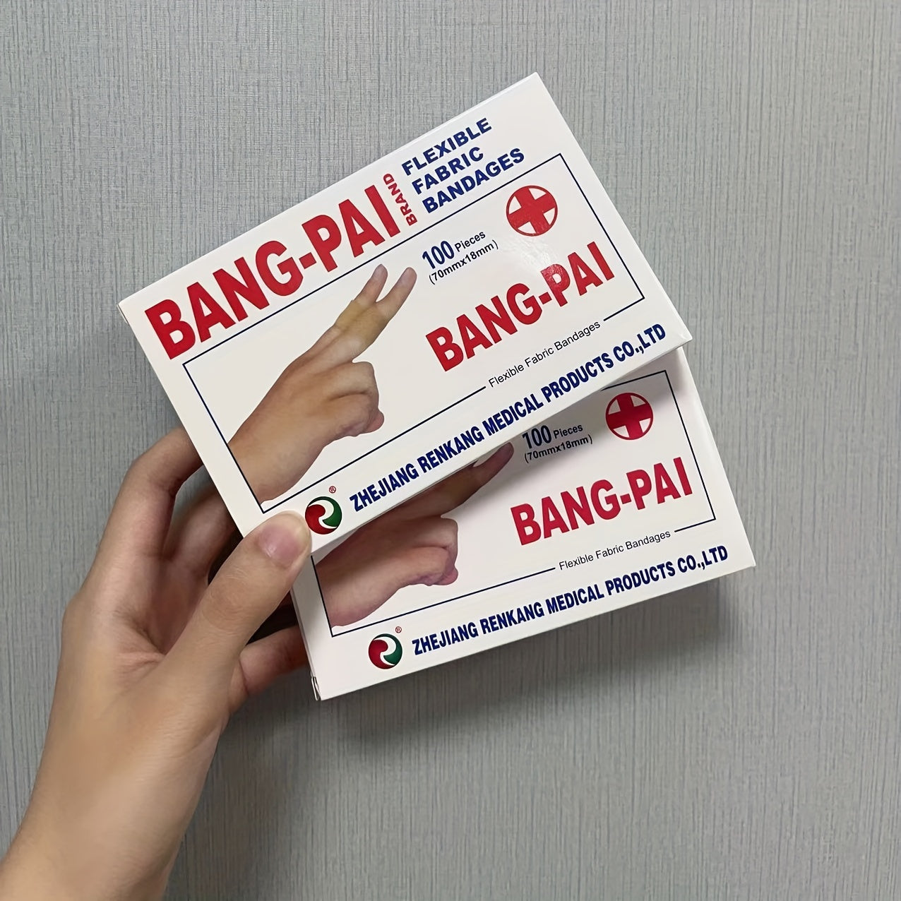 BANG-PAI 100pcs Waterproof & Breathable Flexible Bandages - PE Material, Ideal for Sports & Abrasion Protection, Factory Direct Deal, Home Use