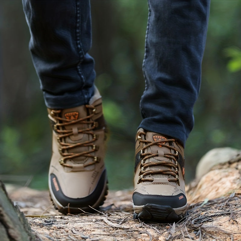 Men's Lace-up Boots, High Top Sneakers, Outdoor Hiking Shoes