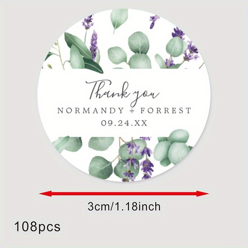 Personalized Round Labels for Bridal Showers - Custom Thank You Stickers with Name & Date, Matte Finish on Recyclable Paper