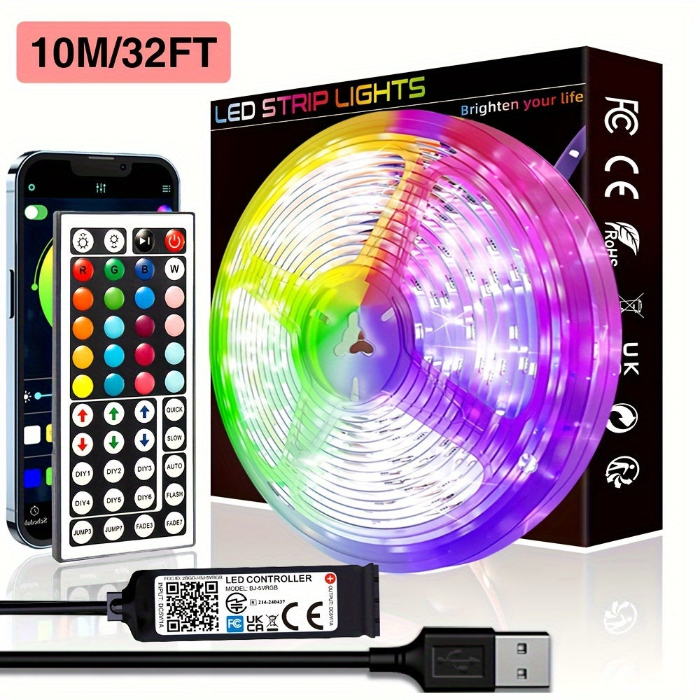 Customizable LED Strip Lights with App & Remote Control for Bedroom decor, TV Ambiance, and Parties