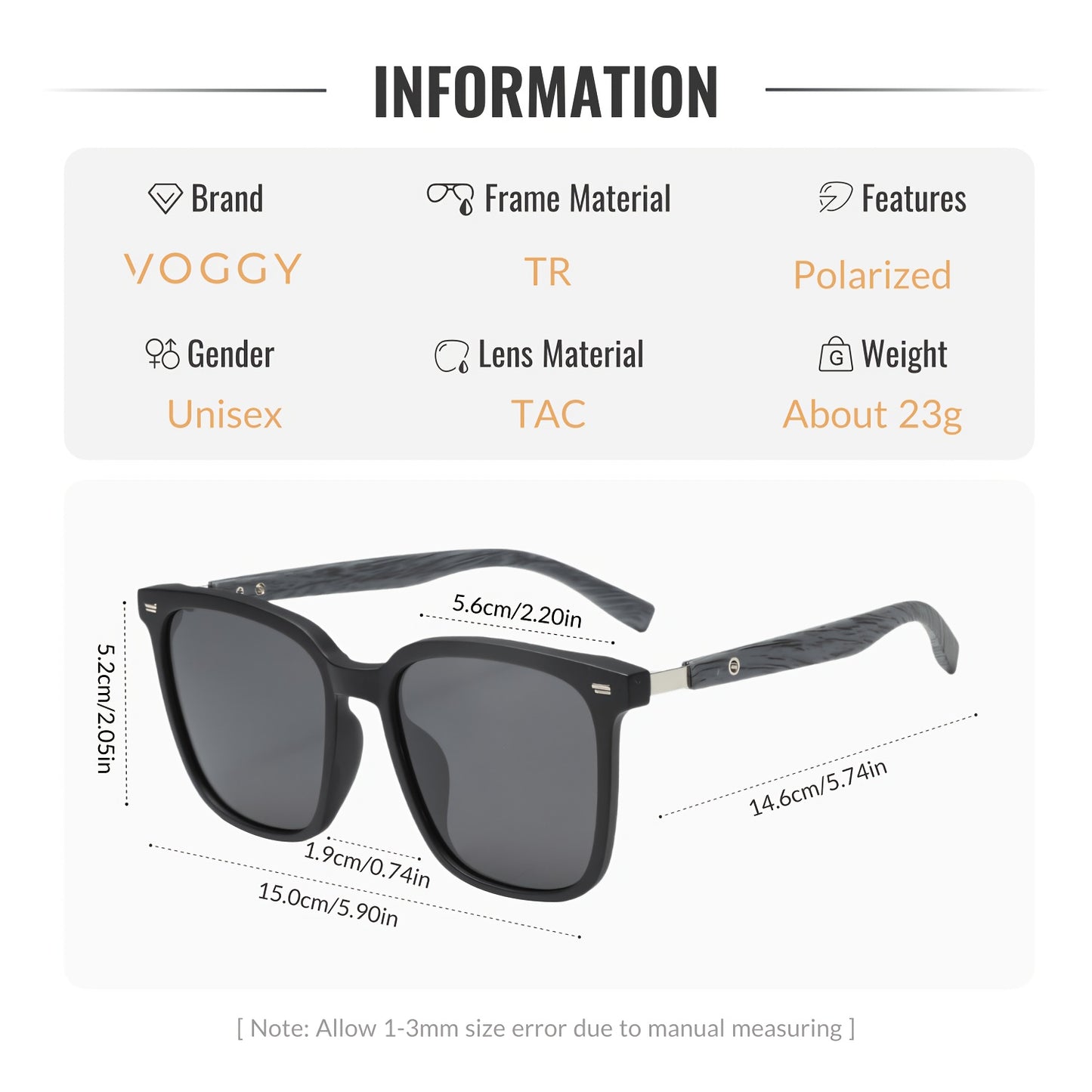 VOGGY Fashion Simple Retro Polarized Glasses for Men and Women, Perfect for Sports, Driving, Outdoor Activities, and Parties.