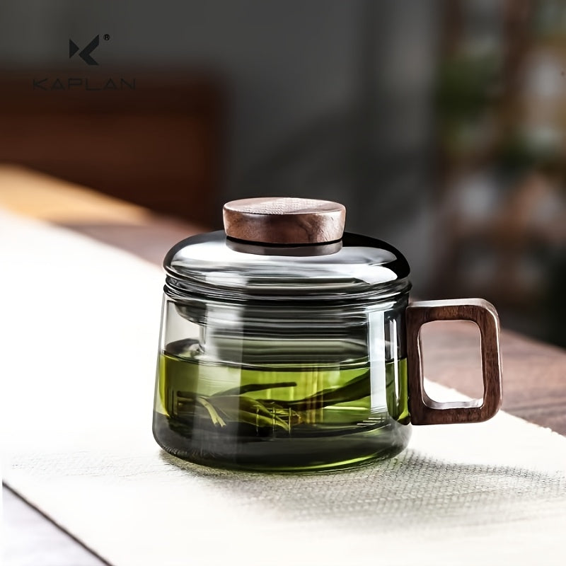 1 pc 200ml glass tea cup with infuser, heat-resistant, reusable, ideal for home and office, great for loose leaf tea.