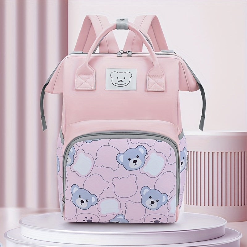 Trendy and chic, this spacious and lightweight backpack is perfect for moms on the go. Featuring a waterproof design and adorable little bear motif, this backpack can easily be attached to a stroller for added convenience.