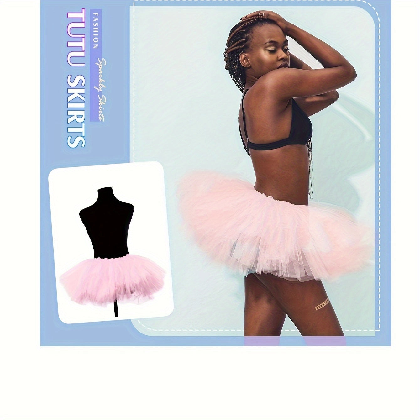 Get ready to party with this Fluffy 80s Tutu Skirt! Perfect for women and teens, this elastic waist skirt features 5 layers of tulle for an ultra-fluffy look. Ideal for Halloween, costume parties, and holiday festivities like Christmas.