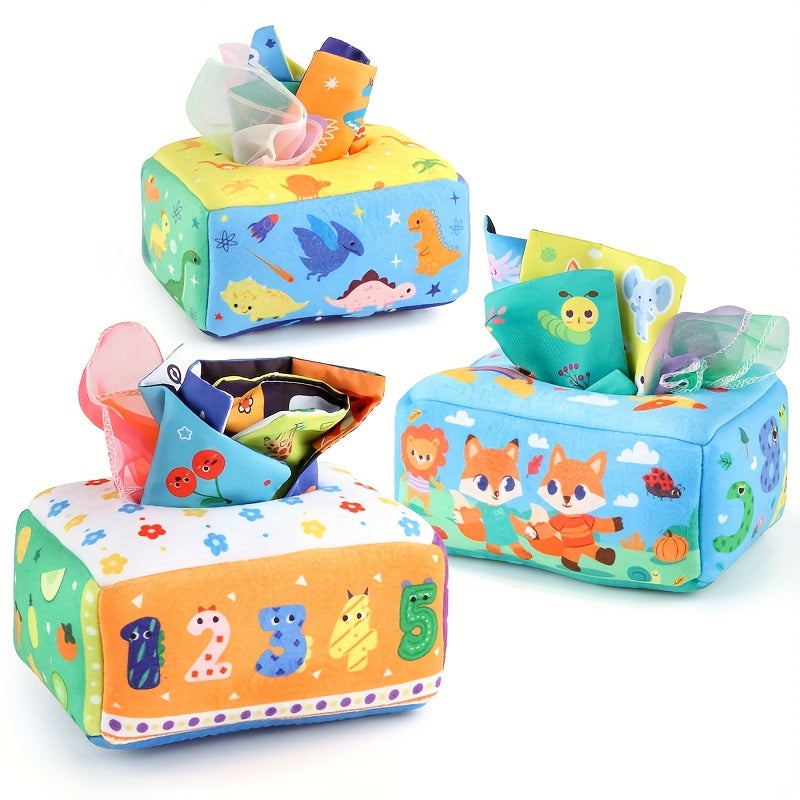 Soft Baby Tissue Box, Interactive Baby Learning Toy, Finger Strengthening Toy, Kids' Plaything