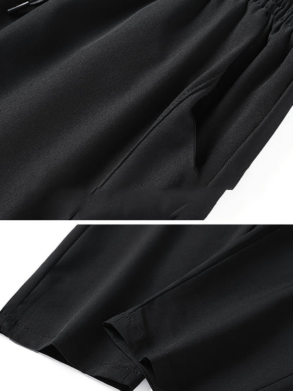 2 men's quick-dry athletic pants with stretch fabric and pockets