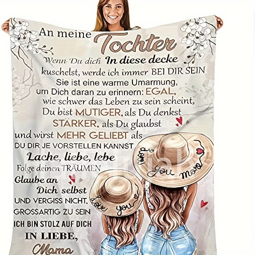 1 Stk., Kuscheldecke Flauschig An Meine Tochter Personalisierte Nachricht Letter Geburtstagsgeschenke, Superweiche Mikrofaser-Flanelldecke, Mutter An Tochter Positive Ermutigung Und Liebe, Tochter