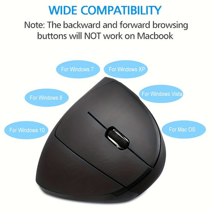 - Wireless Vertical Gaming Mouse with 6 Buttons, USB-Powered