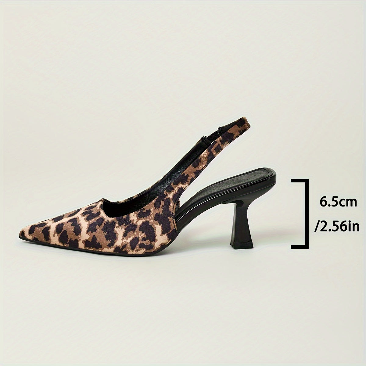 Leopard print stiletto sandals with pointed toe, slip-on style, and high heels in black and brown animal pattern. Comfortable for fall fashion.