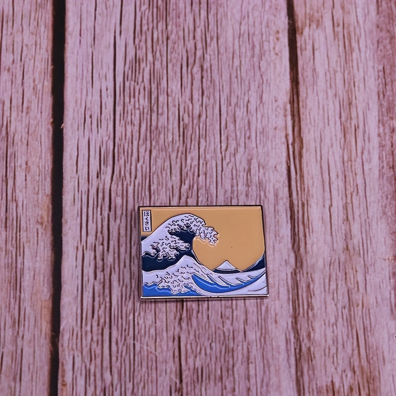 The Great Wave Pattern Enamel Pin Cartoon Brooch – Perfect for Clothing, Backpacks, and Accessories