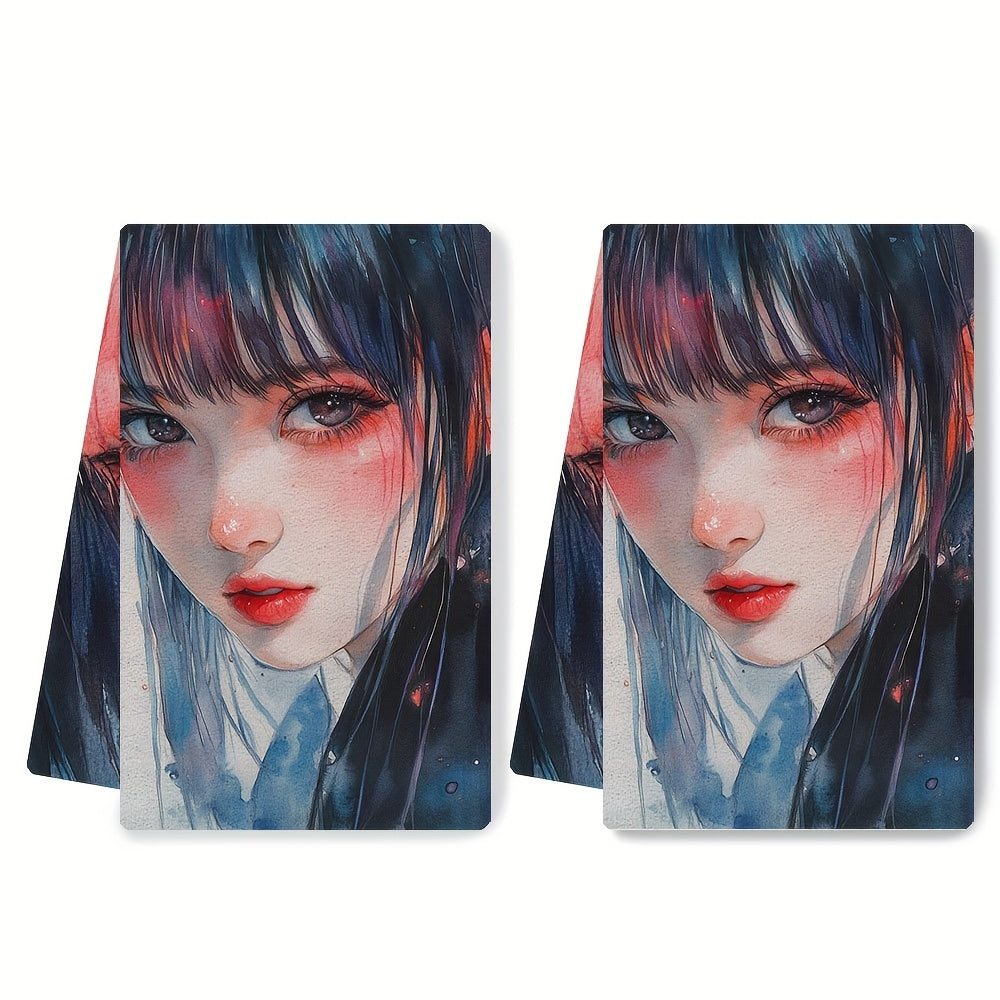 This collection includes 2 ultra-soft kitchen towels with designs inspired by popular Kpop and Jpop artists such as Jurin, Harvey, Chisa, Hinata, Maya, Juria, and Cocona. The highly absorbent dish and hand towels are ideal for holiday decoration, machine