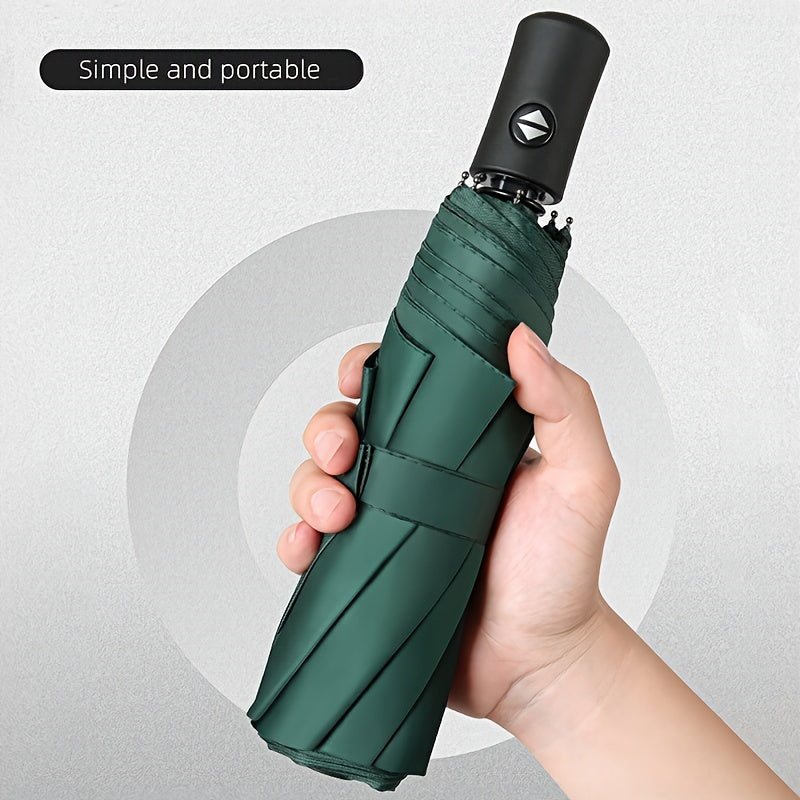 Durable auto-open compact umbrella for students, ideal for sun and rain protection.