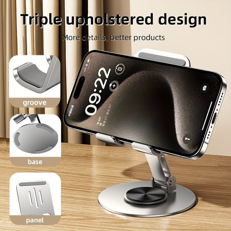 Mobile phone holder for desktop and computer desk accessories. Adjustable height and foldable, compatible with various iPhone models and smartphones.