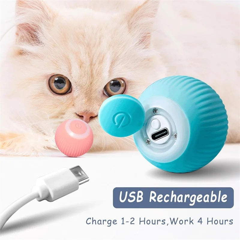 USB Rechargeable Electric Cat Ball - Interactive Toy for Cats and Dogs, ABS Material, Perfect for Play