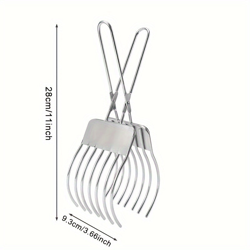 Beef Slicing Tongs made of Stainless Steel for Cutting Meat, Bread, Onion, Tomato, Vegetables, and Fruits in the Kitchen.