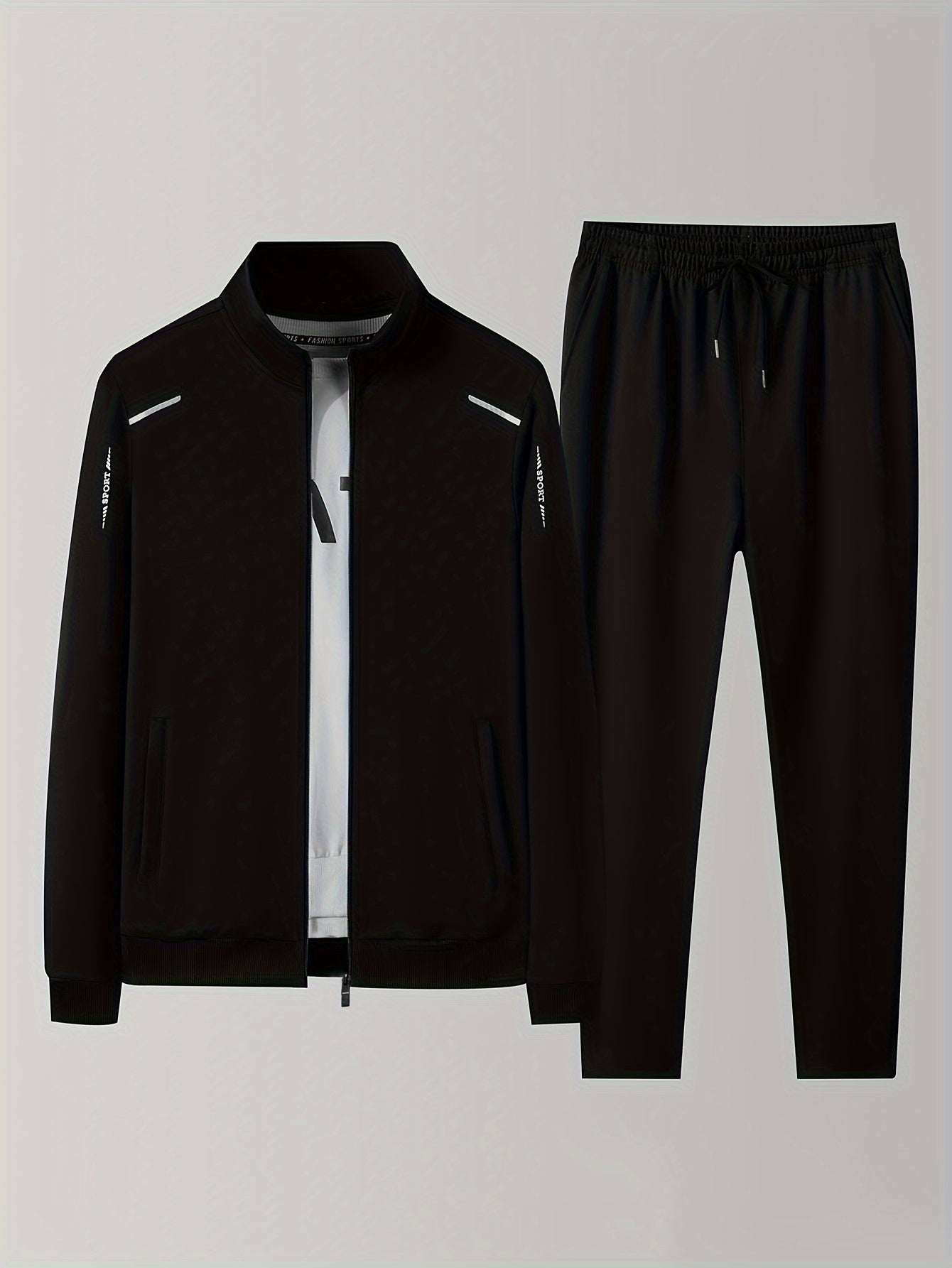 Men's Spring and Autumn Zipper Cardigan with Stand-up Collar Casual Sports Suit