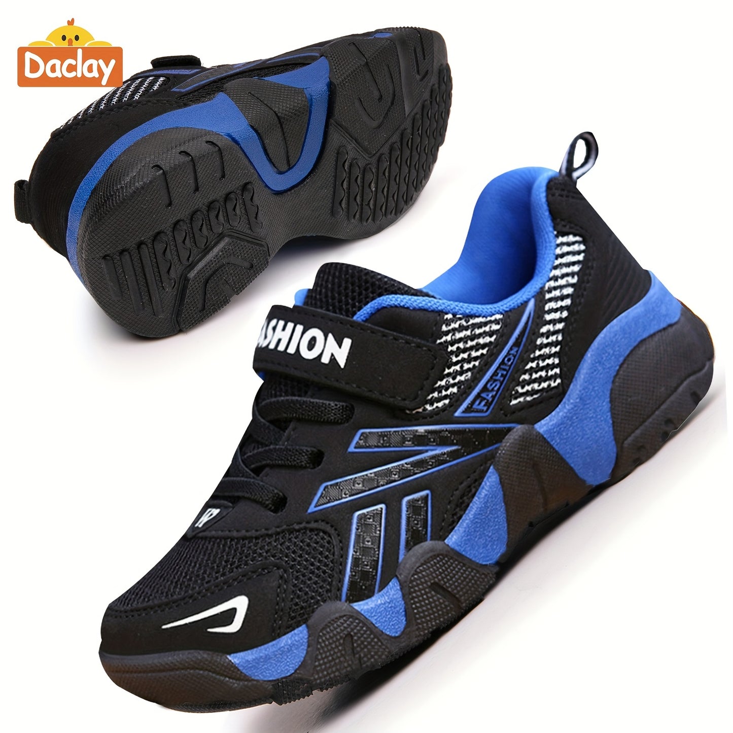 Daclay Kids Sports Shoes with Breathable Upper, Composite Toe, Argyle Pattern, for Ages 14 and Under, Ideal for Tennis and Gymnastics in All Seasons.