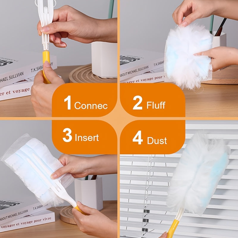 Replacement pack of 10 disposable electrostatic dusting cloths for electronics, furniture, blinds, and ceiling fans. No handle included. Removes dust without the need for electricity. Perfect for dust removal and cleaning supplies.