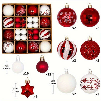 44 Christmas ball ornaments for decorating Christmas trees at home parties, weddings, and as holiday gifts.